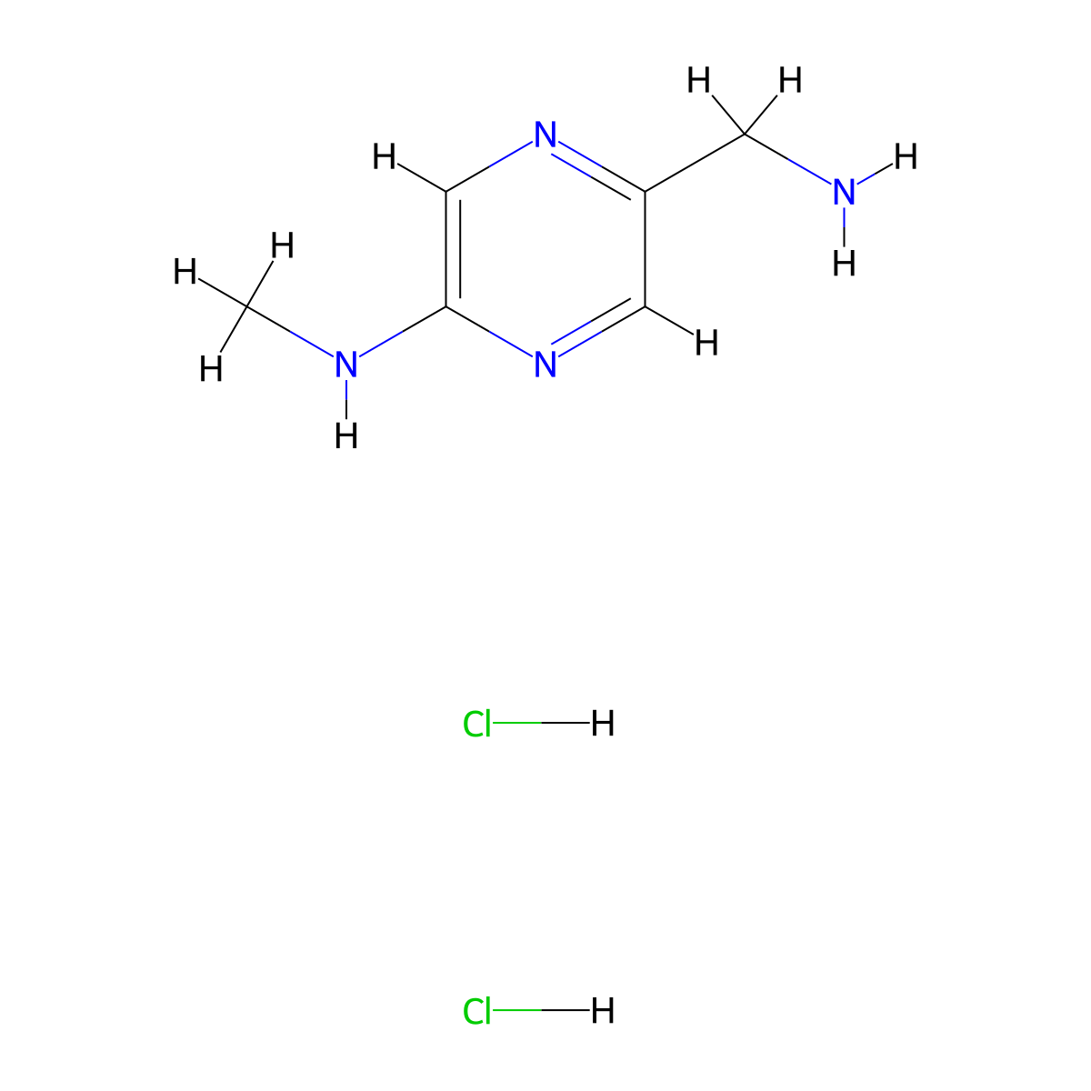 5-(aminomethyl)-N-methylpyrazin-2-amine dihydrochloride molecular structure, CAS 2241144-73-8