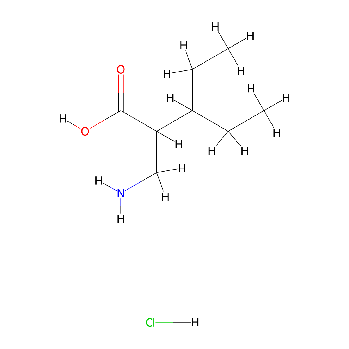 2-(Aminomethyl)-3-ethylpentanoic acid hydrochloride molecular structure, CAS 2241144-75-0