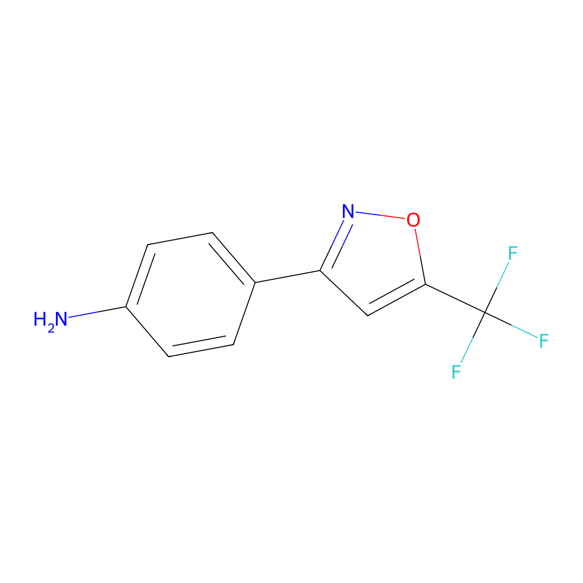 4-[5-(Trifluoromethyl)-1,2-oxazol-3-yl]aniline molecular structure, CAS 2241144-76-1