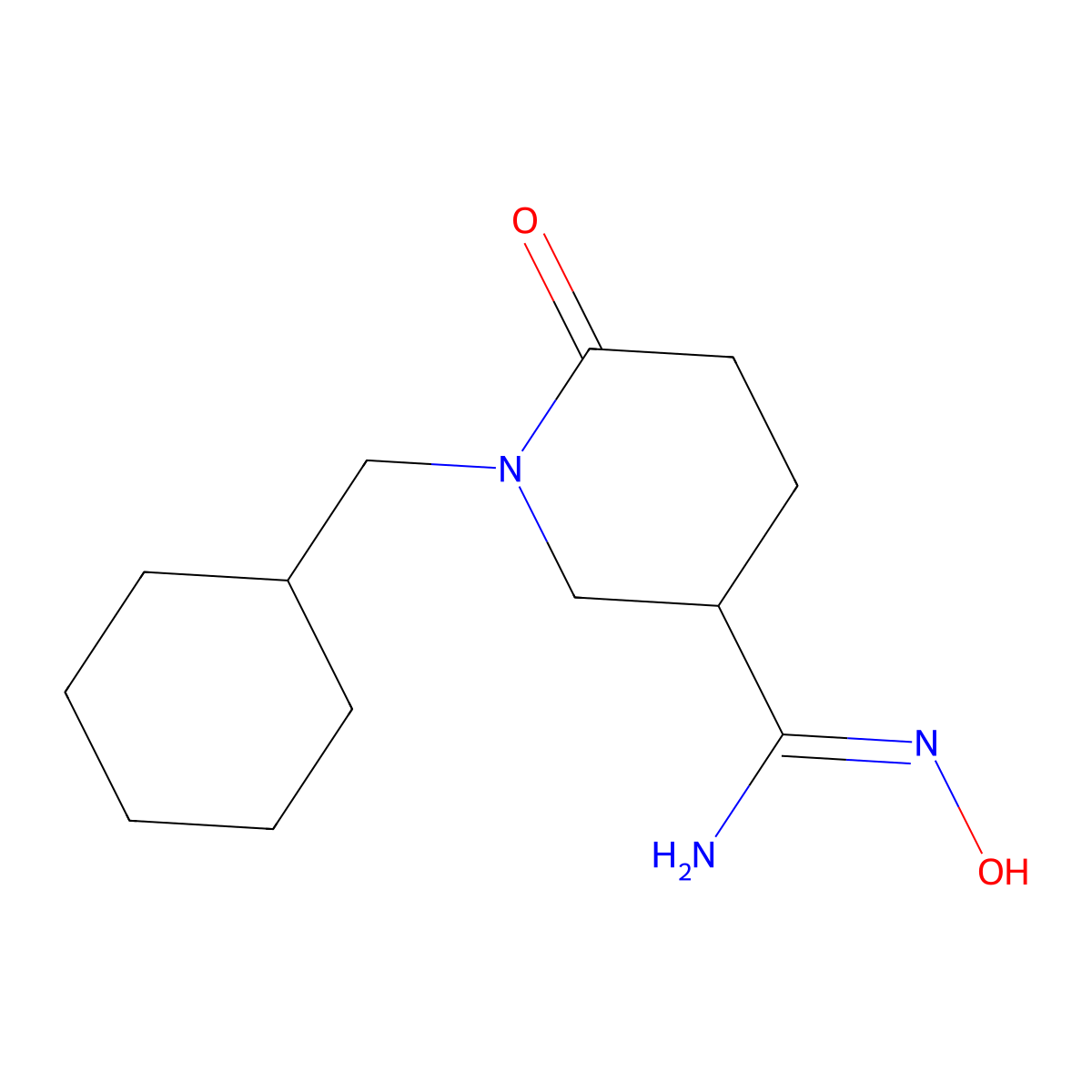1-(Cyclohexylmethyl)-N'-hydroxy-6-oxopiperidine-3-carboximidamide molecular structure, CAS 2241145-48-0