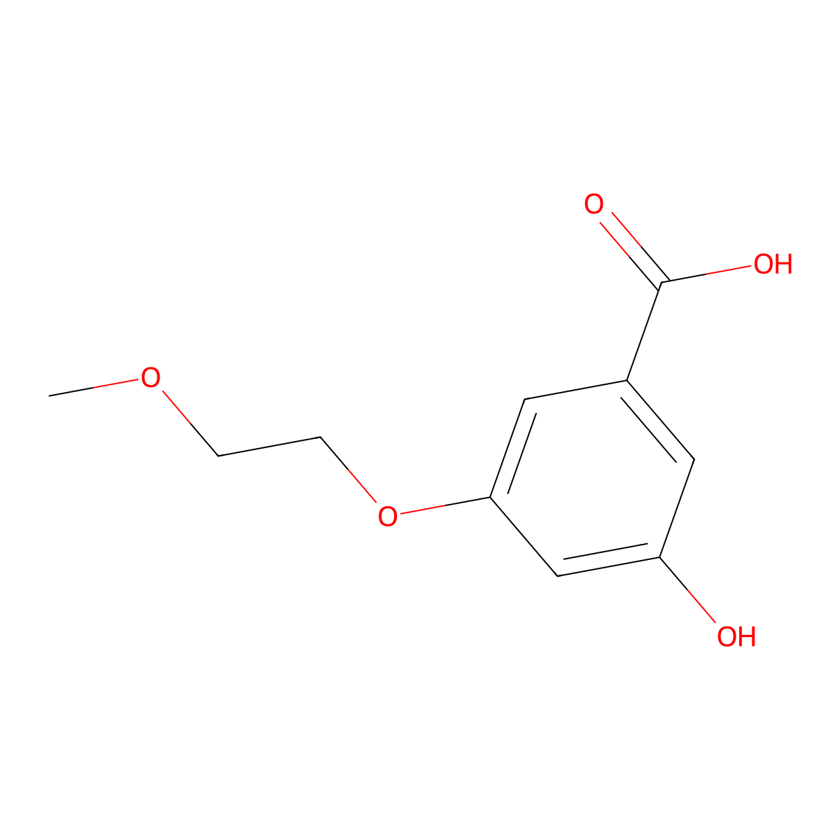 3-Hydroxy-5-(2-methoxyethoxy)benzoic acid molecular structure, CAS 2241184-45-0