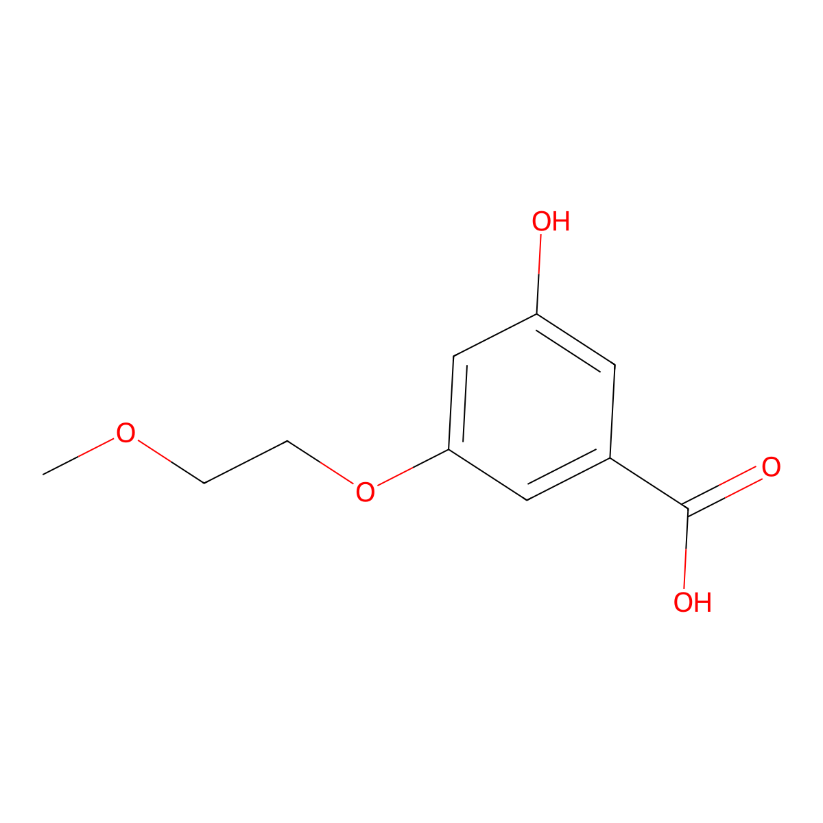 3-Hydroxy-5-(2-methoxyethoxy)benzoic acid molecular structure, CAS 2241184-45-0
