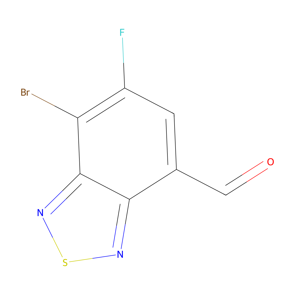 7-Bromo-6-fluorobenzo[c][1,2,5]thiadiazole-4-carbaldehyde molecular structure, CAS 2241215-37-0