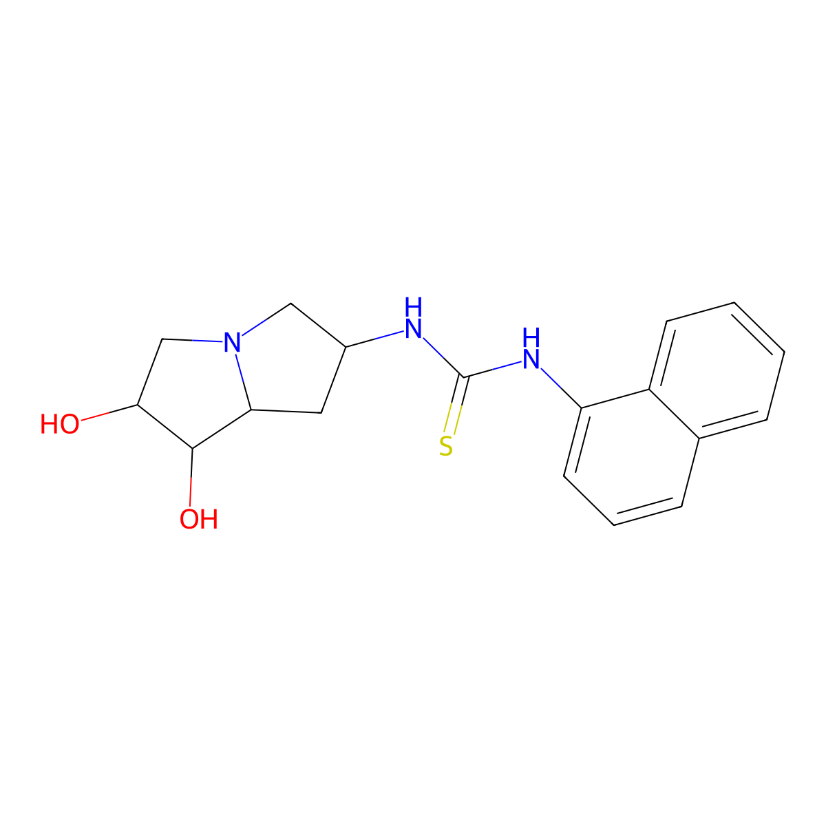 3-[(2S,6R,7S,7aS)-6,7-dihydroxy-hexahydro-1H-pyrrolizin-2-yl]-1-(naphthalen-1-yl)thiourea molecular structure, CAS 2241225-46-5