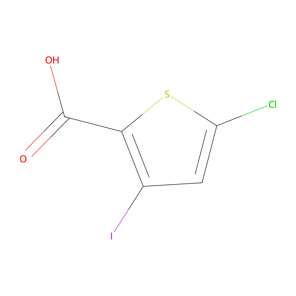 5-Chloro-3-iodothiophene-2-carboxylicacid molecular structure, CAS 2241240-09-3