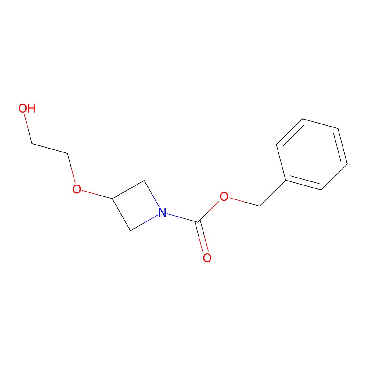 Benzyl 3-(2-hydroxyethoxy)azetidine-1-carboxylate molecular structure, CAS 2241313-56-2