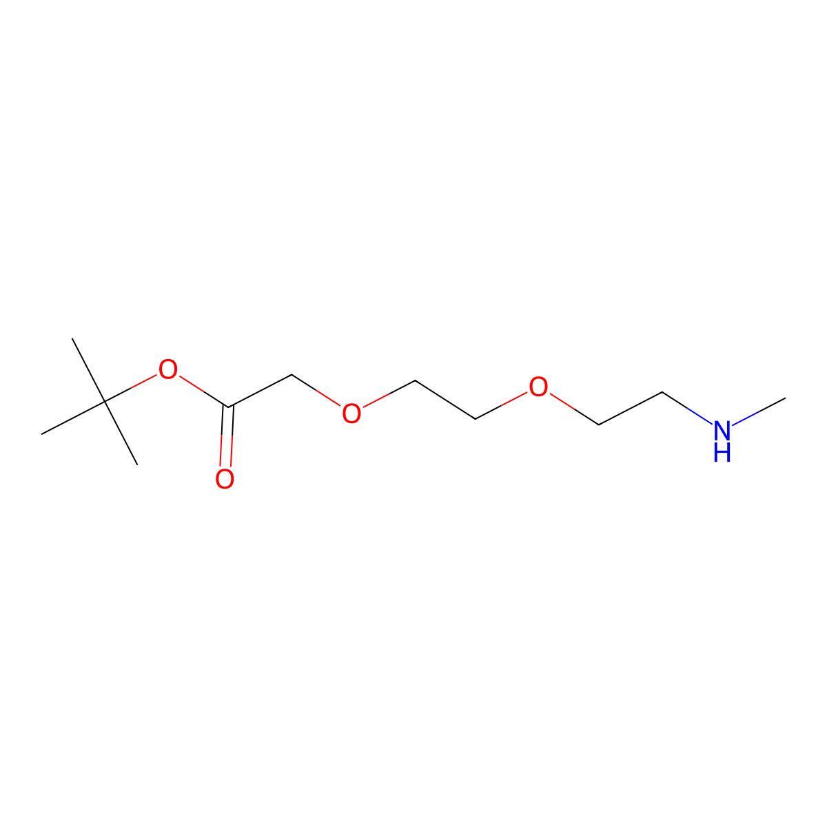 MeNH-PEG2-CH2COOtBu molecular structure, CAS 2241313-76-6