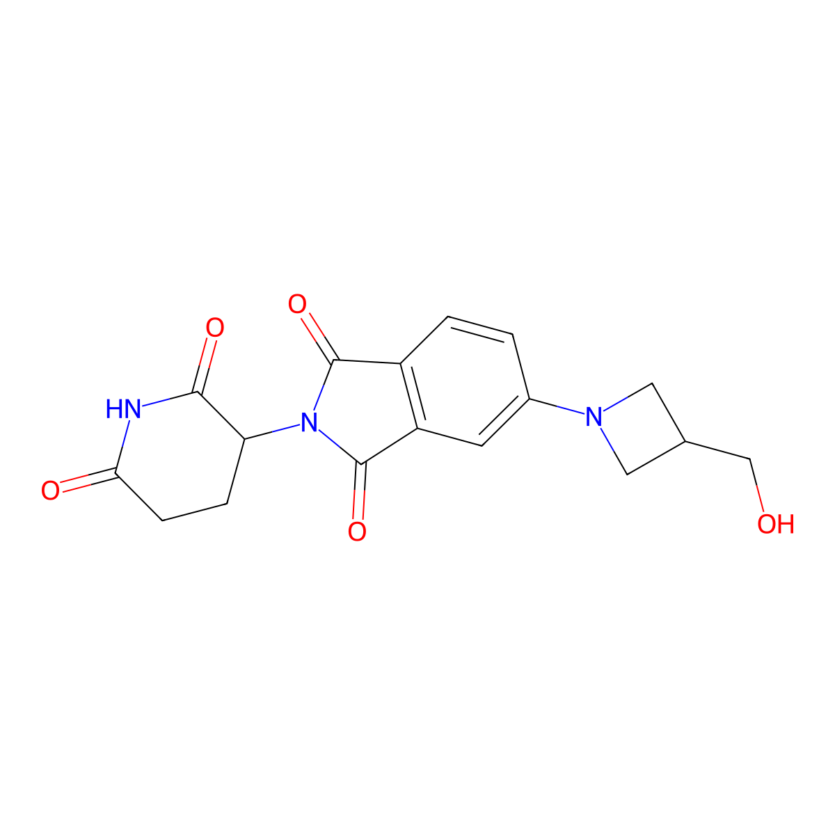 2-(2,6-Dioxopiperidin-3-yl)-5-(3-(hydroxymethyl)azetidin-1-yl)isoindoline-1,3-dione molecular structure, CAS 2241314-93-0