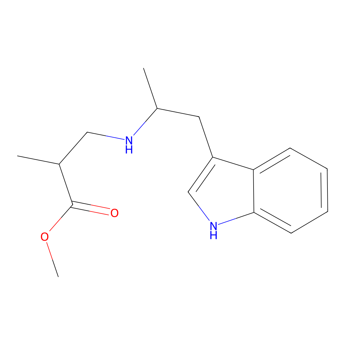 methyl (R)-3-(((R)-1-(1H-indol-3-yl)propan-2-yl)amino)-2-methylpropanoate molecular structure, CAS 2241359-44-2