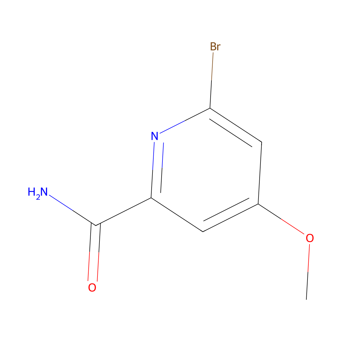 6-Bromo-4-methoxypicolinamide molecular structure, CAS 2241400-93-9