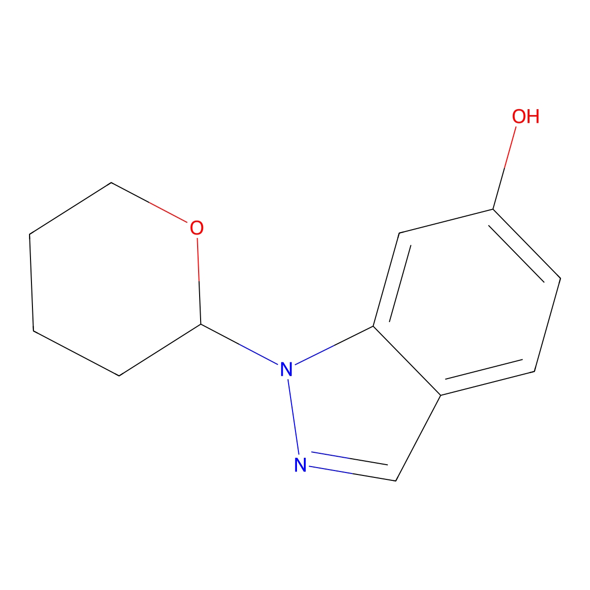 1-(oxan-2-yl)-1H-indazol-6-ol molecular structure, CAS 2241499-39-6