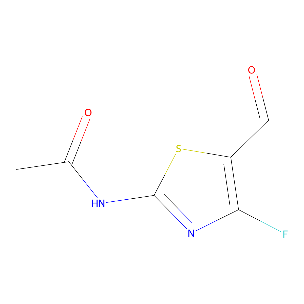 N-(4-Fluoro-5-formylthiazol-2-yl)acetamide molecular structure, CAS 2241514-60-1