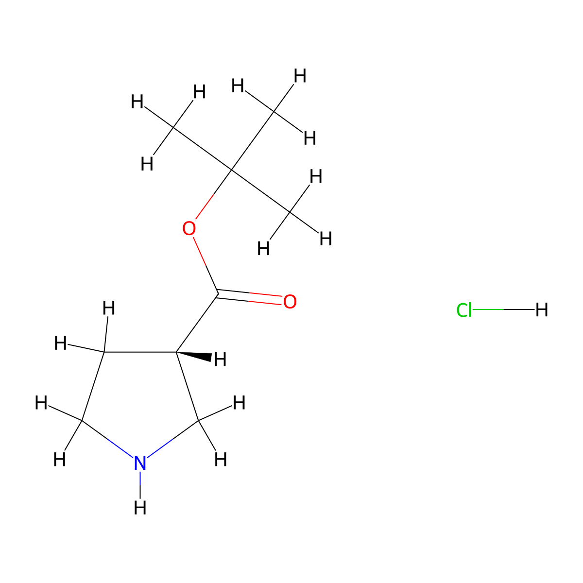 tert-butyl (3S)-pyrrolidine-3-carboxylate hydrochloride molecular structure, CAS 2241577-71-7