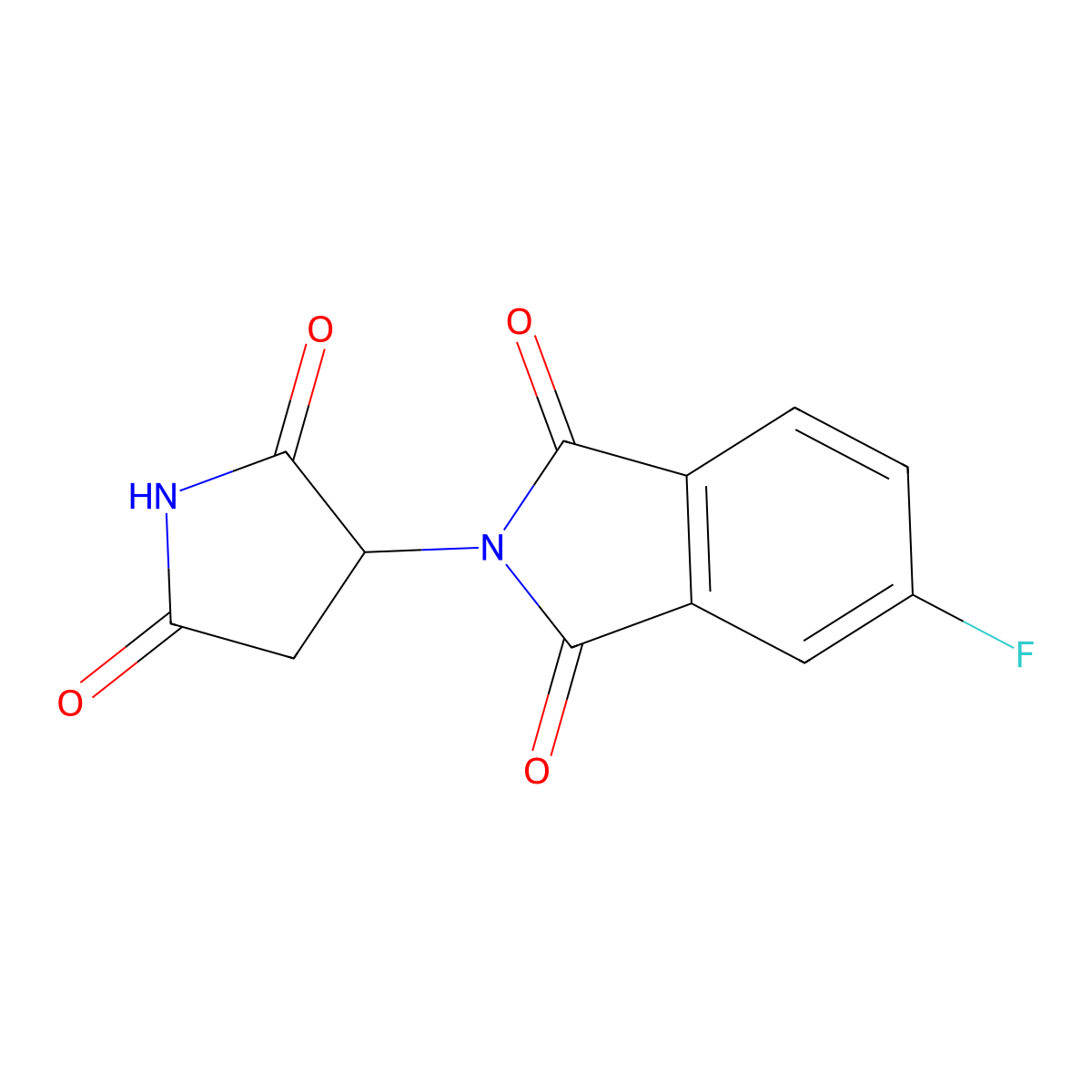 2-(2,5-dioxopyrrolidin-3-yl)-5-fluoro-2,3-dihydro-1H-isoindole-1,3-dione molecular structure, CAS 2241582-93-2