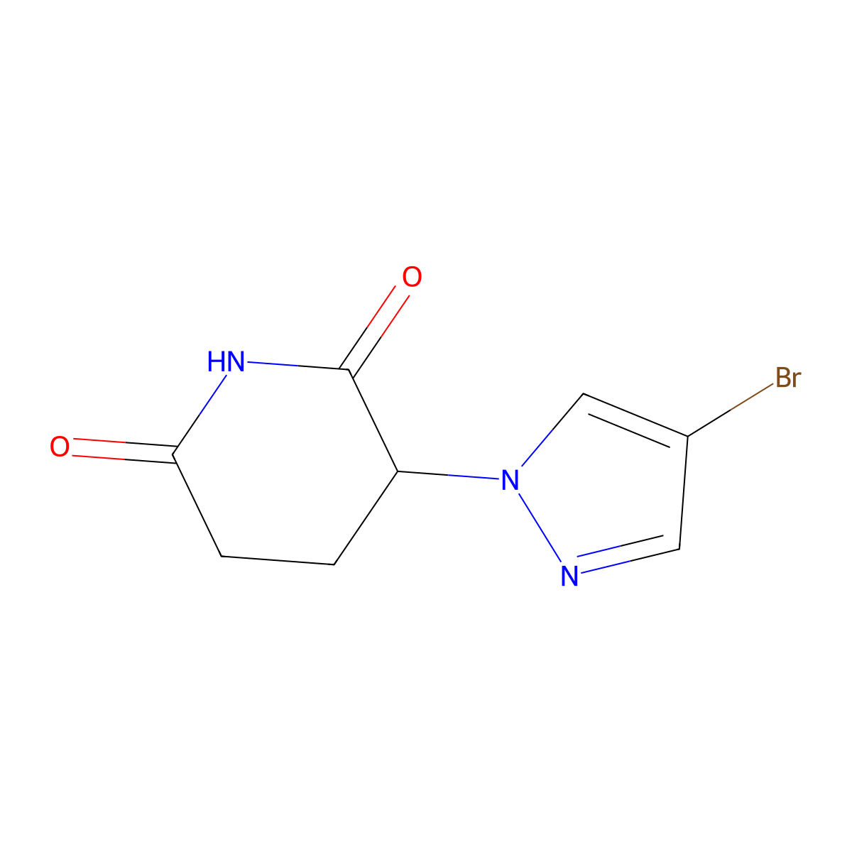 3-(4-bromo-1H-pyrazol-1-yl)piperidine-2,6-dione molecular structure, CAS 2241583-09-3