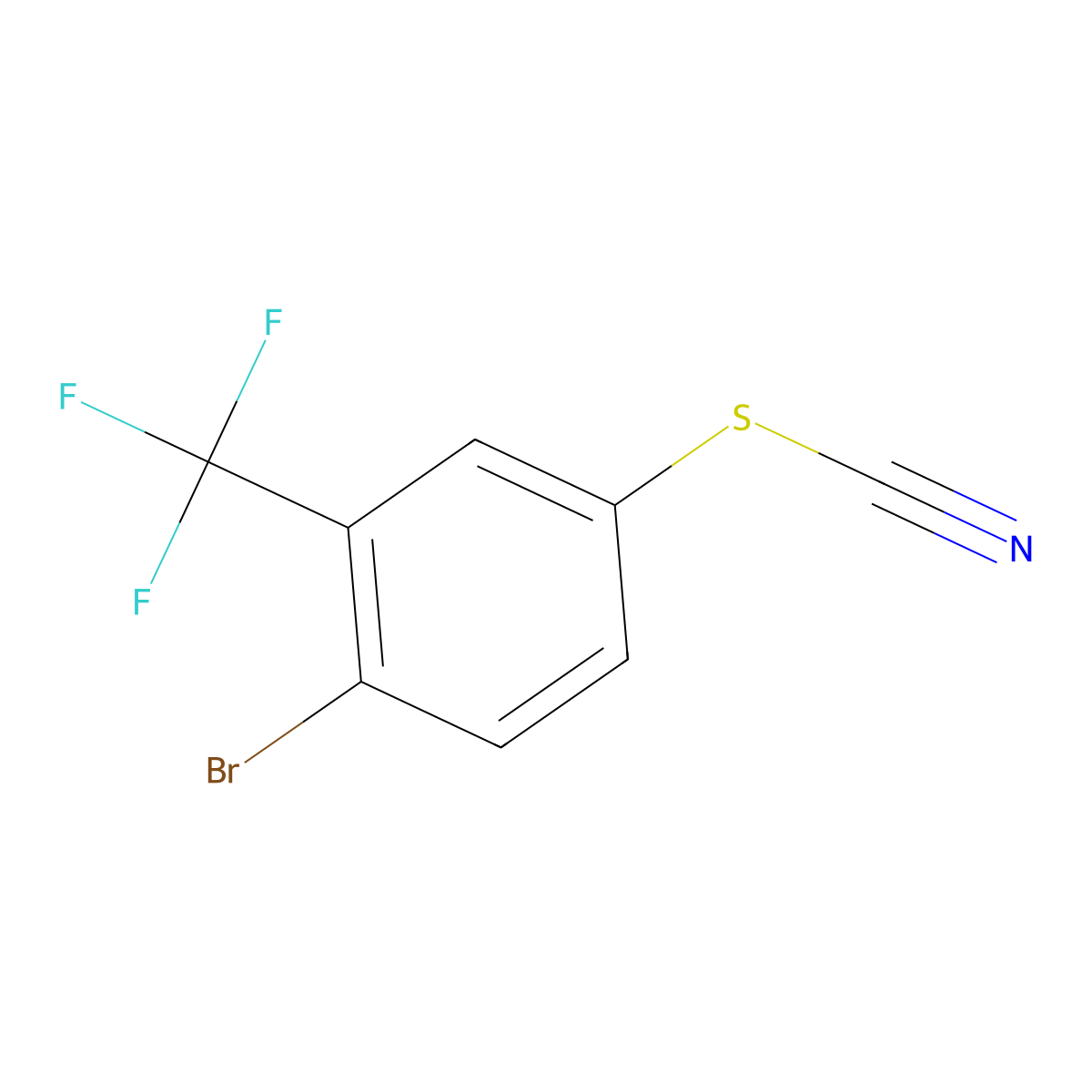 1-Bromo-4-thiocyanato-2-trifluoromethyl-benzene molecular structure, CAS 2241588-73-6