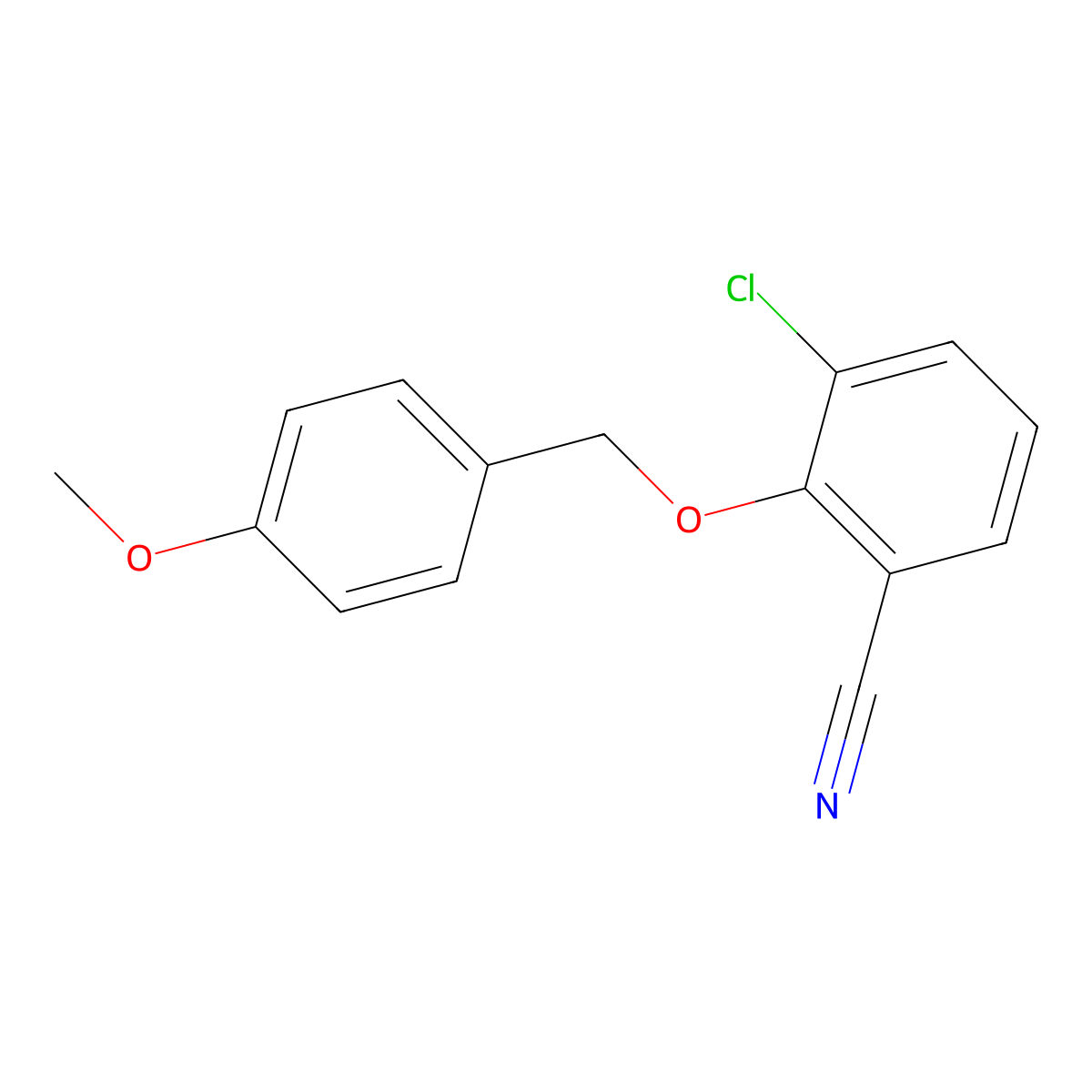 3-Chloro-2-(4-methoxy-benzyloxy)-benzonitrile molecular structure, CAS 2241588-77-0