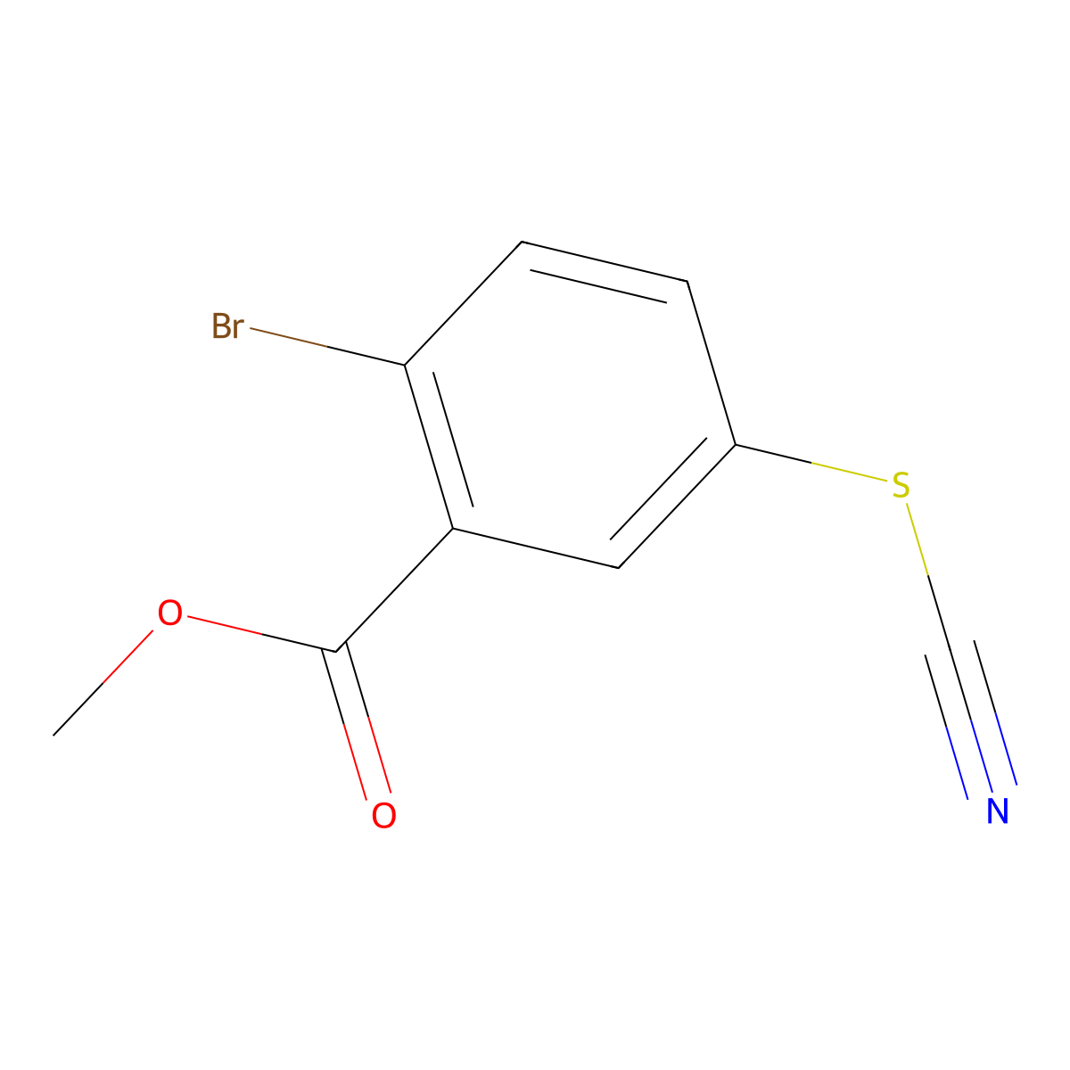 Methyl 2-bromo-5-thiocyanatobenzoate molecular structure, CAS 2241588-79-2