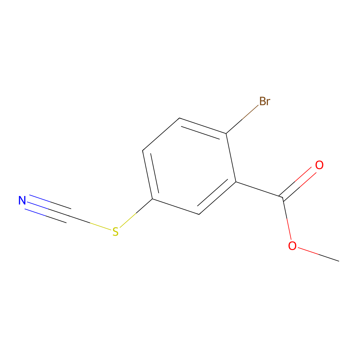 Methyl 2-bromo-5-thiocyanatobenzoate molecular structure, CAS 2241588-79-2