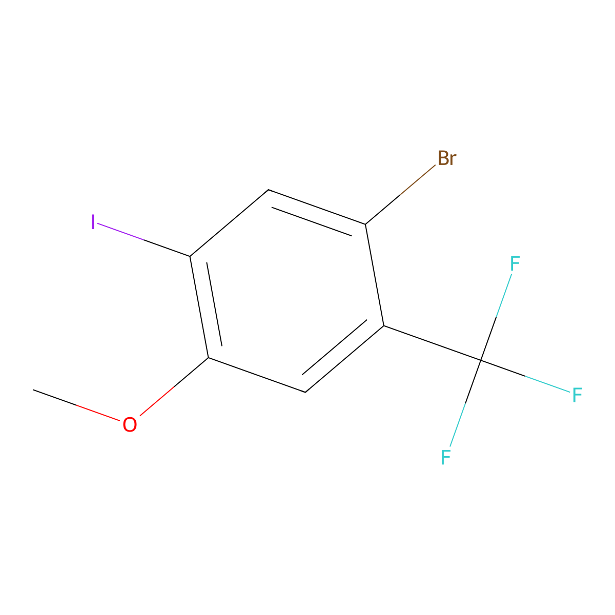 1-Bromo-5-iodo-4-methoxy-2-(trifluoromethyl)benzene molecular structure, CAS 2241588-80-5