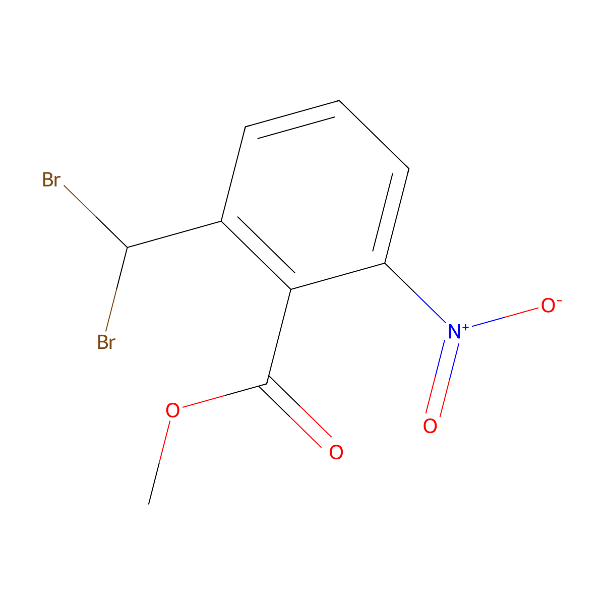Methyl 2-(dibromomethyl)-6-nitrobenzoate molecular structure, CAS 2241588-81-6