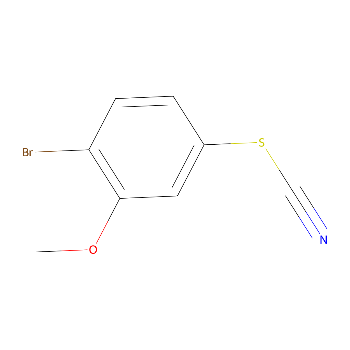 1-Bromo-2-methoxy-4-thiocyanatobenzene molecular structure, CAS 2241588-82-7