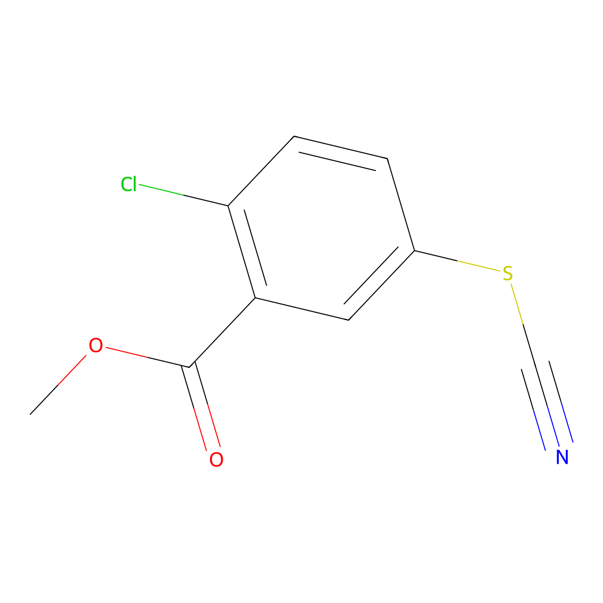 2-Chloro-5-thiocyanato-benzoic acid methyl ester molecular structure, CAS 2241588-83-8