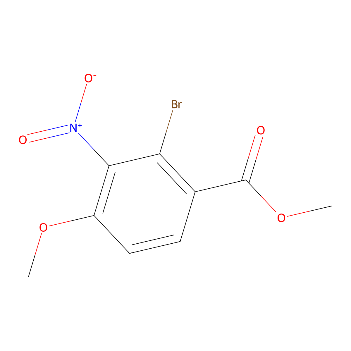 Methyl 2-bromo-4-methoxy-3-nitrobenzoate molecular structure, CAS 2241588-89-4