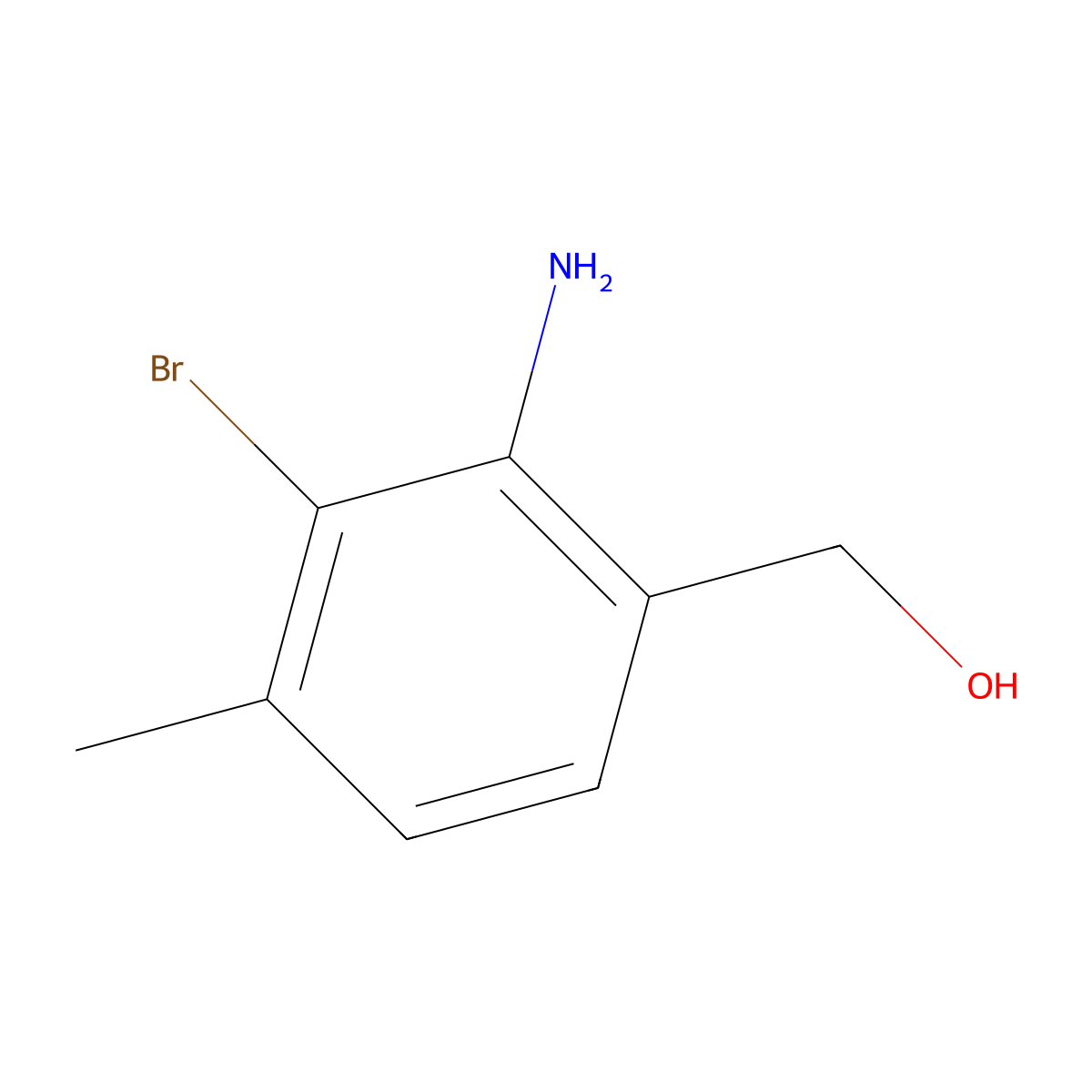 (2-Amino-3-bromo-4-methyl-phenyl)-methanol molecular structure, CAS 2241588-93-0