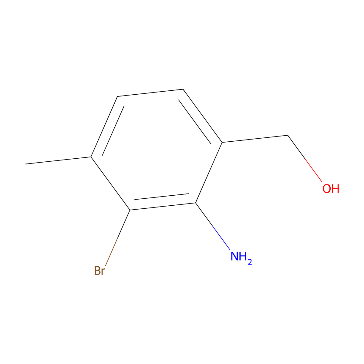 (2-Amino-3-bromo-4-methyl-phenyl)-methanol molecular structure, CAS 2241588-93-0