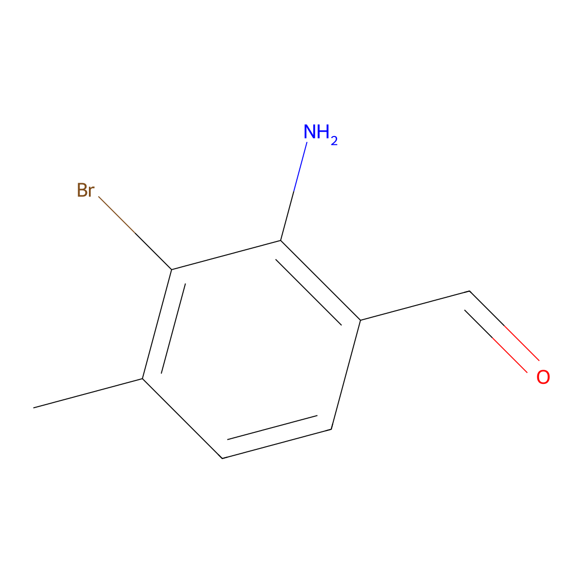 2-Amino-3-bromo-4-methylbenzaldehyde molecular structure, CAS 2241588-96-3