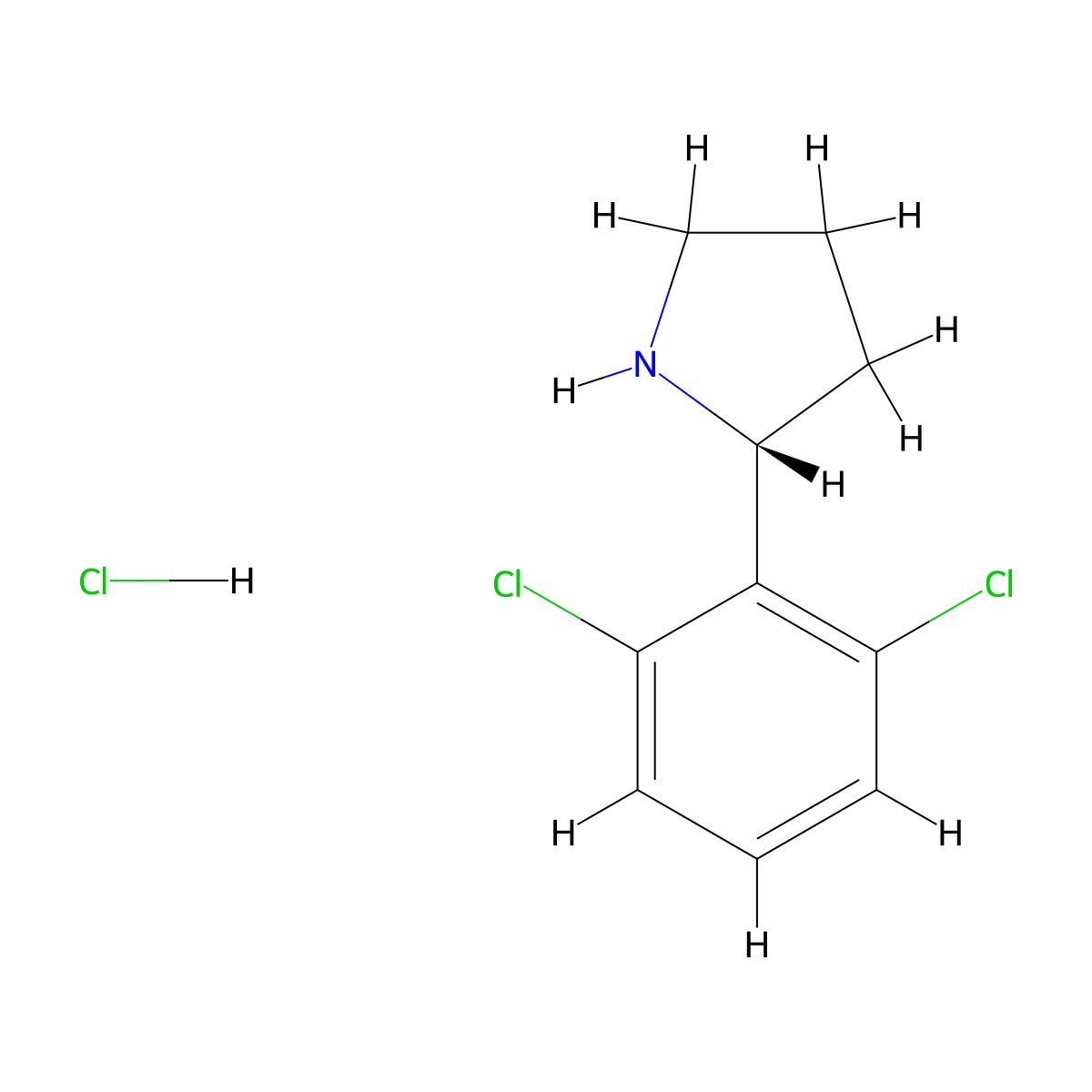 (R)-2-(2,6-dichlorophenyl)pyrrolidine hydrochloride molecular structure, CAS 2241594-09-0