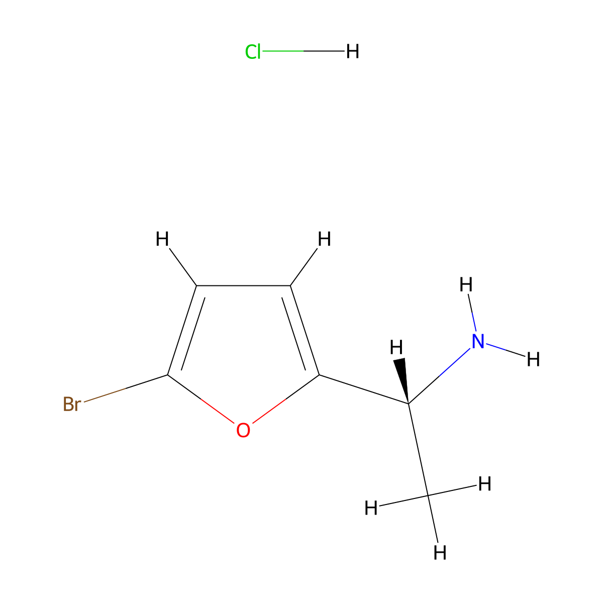(R)-1-(5-Bromofuran-2-yl)ethanamine hydrochloride molecular structure, CAS 2241594-12-5