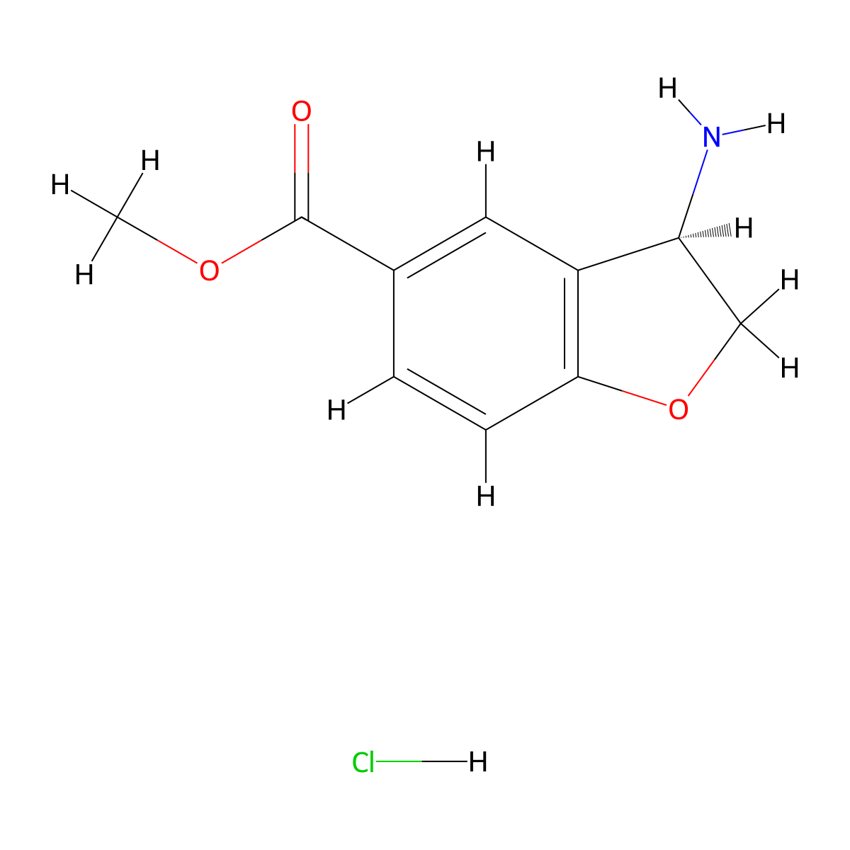 (R)-Methyl 3-amino-2,3-dihydrobenzofuran-5-carboxylate hydrochloride molecular structure, CAS 2241594-15-8
