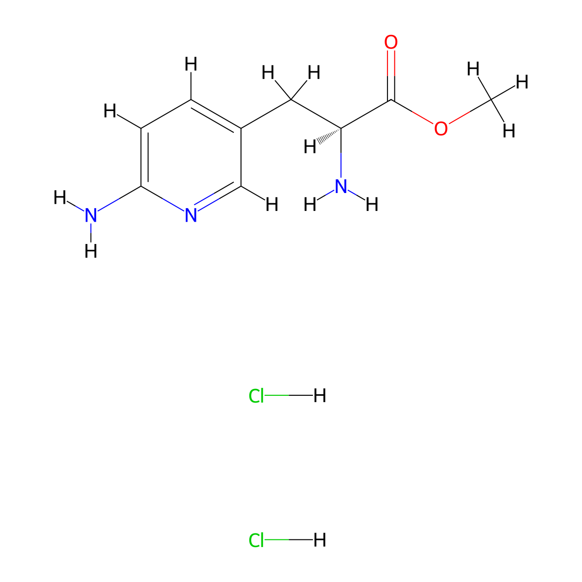 Methyl (S)-2-amino-3-(6-aminopyridin-3-yl)propanoate dihydrochloride molecular structure, CAS 2241594-29-4
