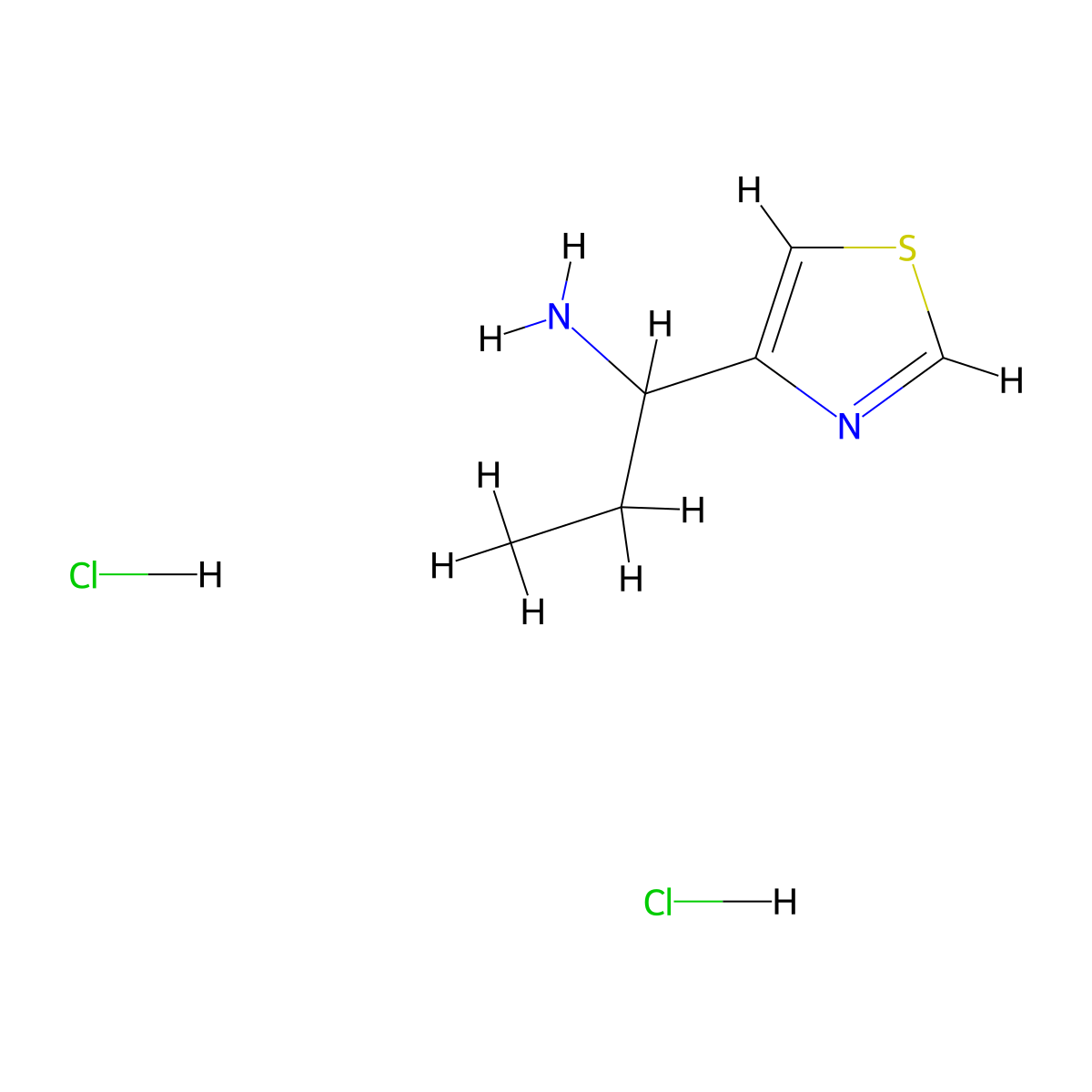 1-(Thiazol-4-yl)propan-1-amine dihydrochloride molecular structure, CAS 2241594-32-9