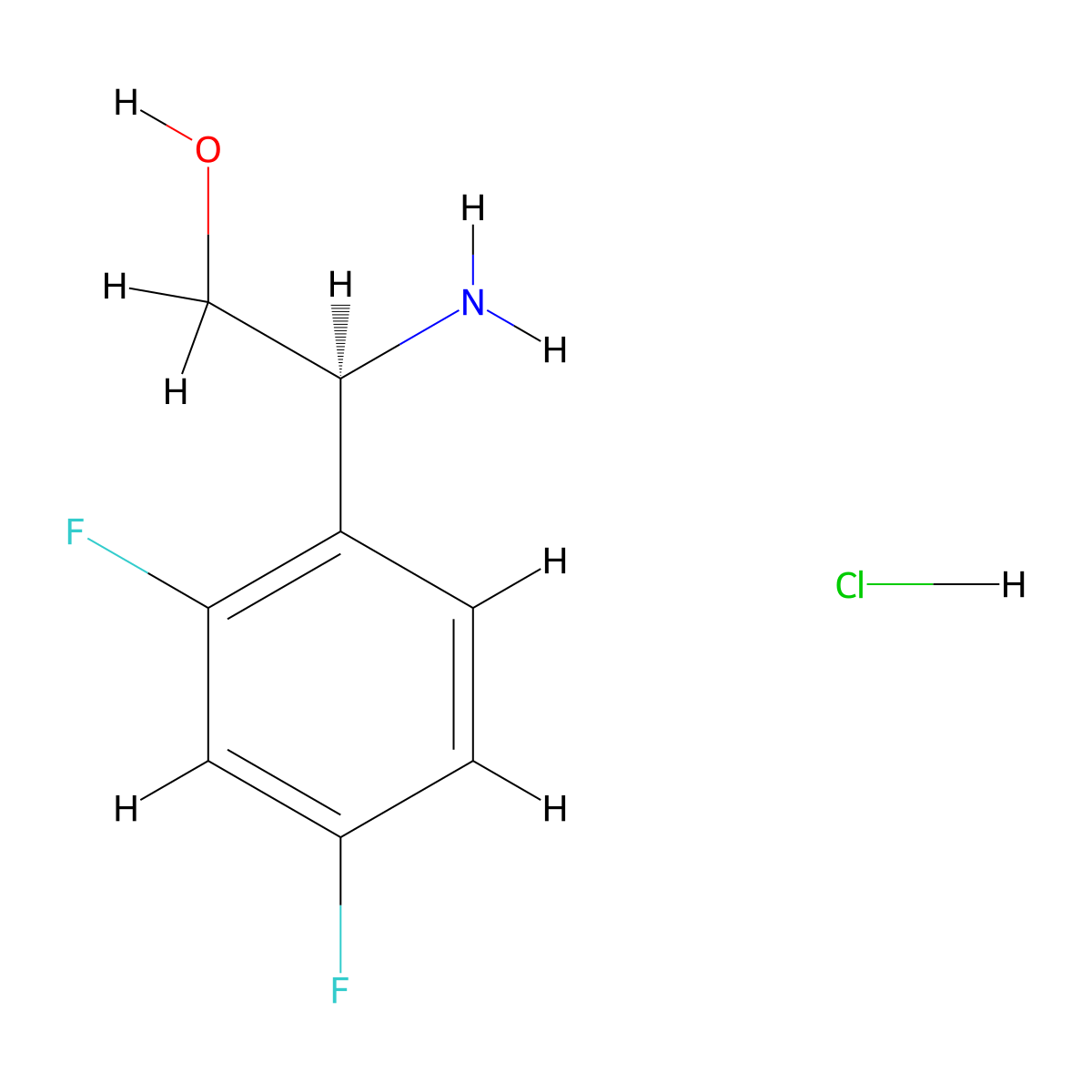 (S)-2-Amino-2-(2,4-difluorophenyl)ethan-1-ol hydrochloride molecular structure, CAS 2241594-36-3