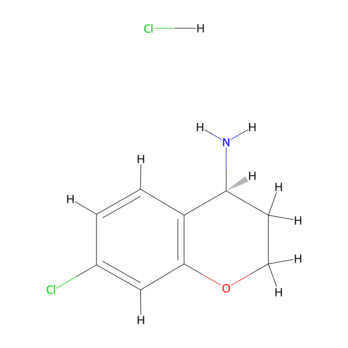 (S)-7-Chlorochroman-4-amine hcl molecular structure, CAS 2241594-38-5