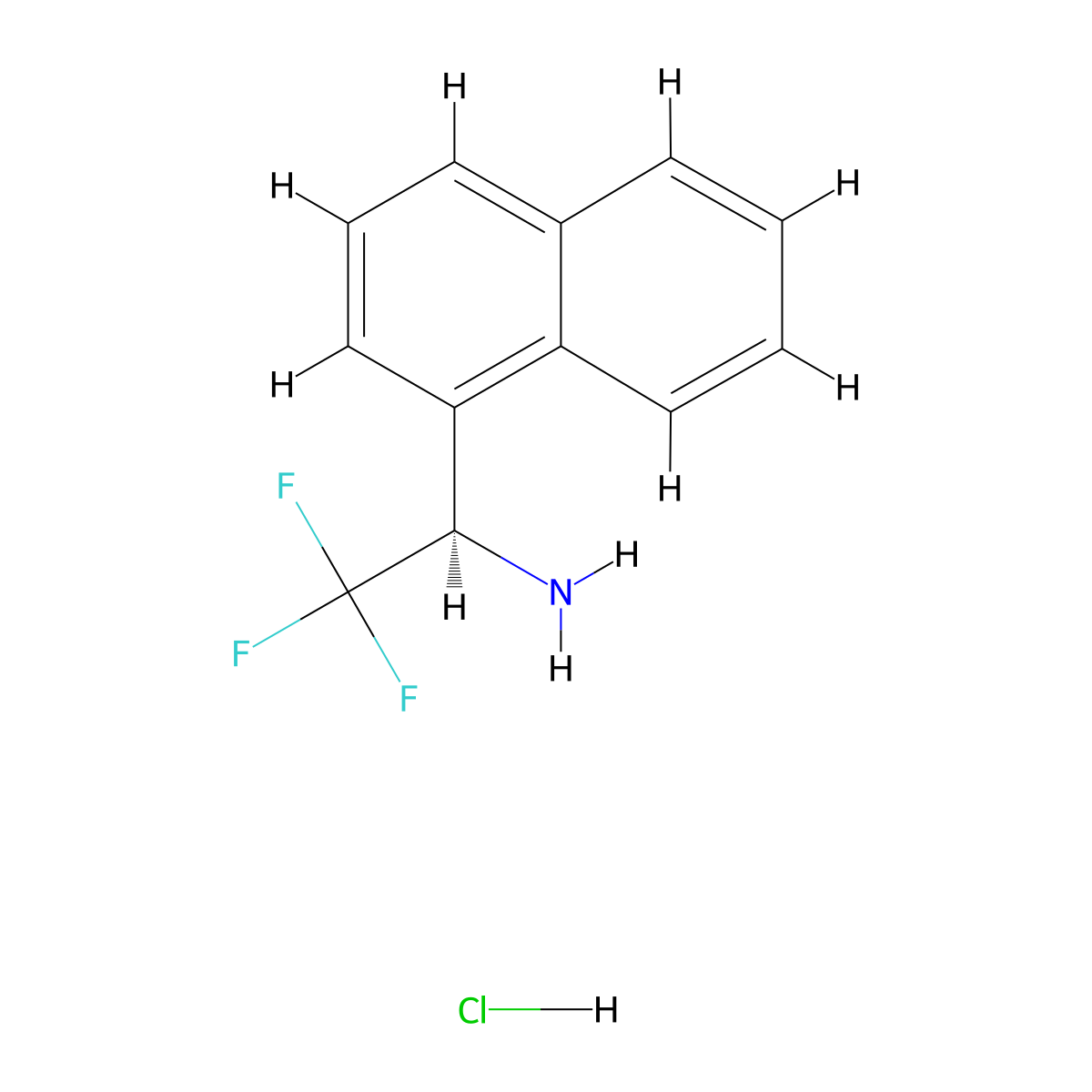 (R)-2,2,2-Trifluoro-1-(naphthalen-1-YL)ethan-1-amine hcl molecular structure, CAS 2241594-40-9