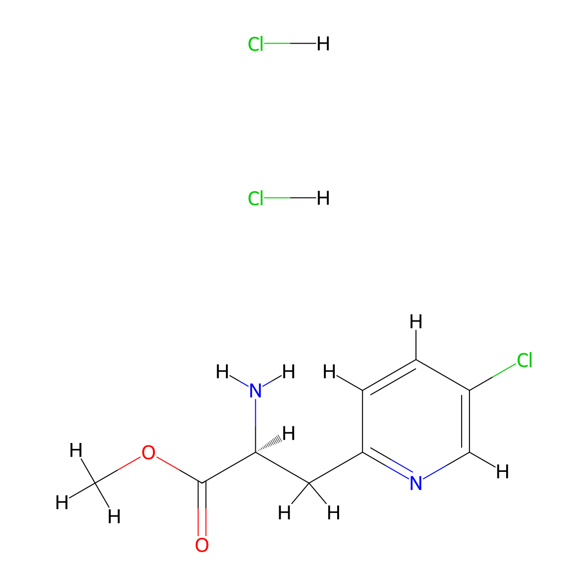 Methyl (S)-2-amino-3-(5-chloropyridin-2-YL)propanoate 2hcl molecular structure, CAS 2241594-42-1