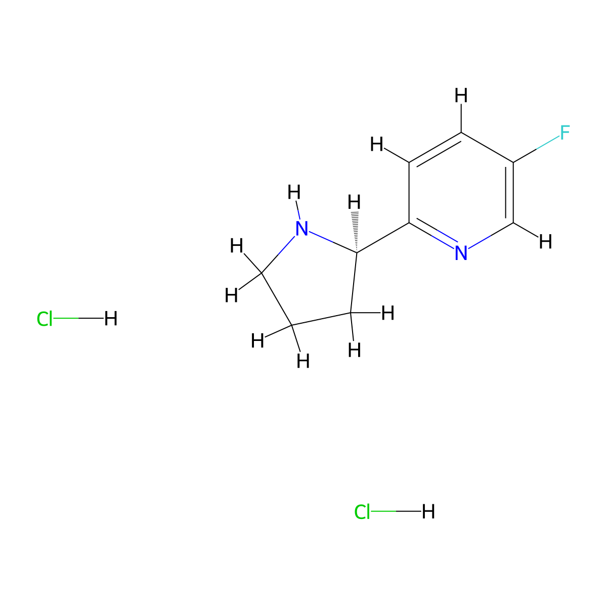 (R)-5-Fluoro-2-(pyrrolidin-2-yl)pyridine dihydrochloride molecular structure, CAS 2241594-45-4