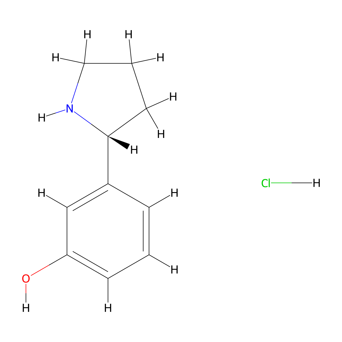 (R)-3-(Pyrrolidin-2-yl)phenol hydrochloride molecular structure, CAS 2241594-46-5