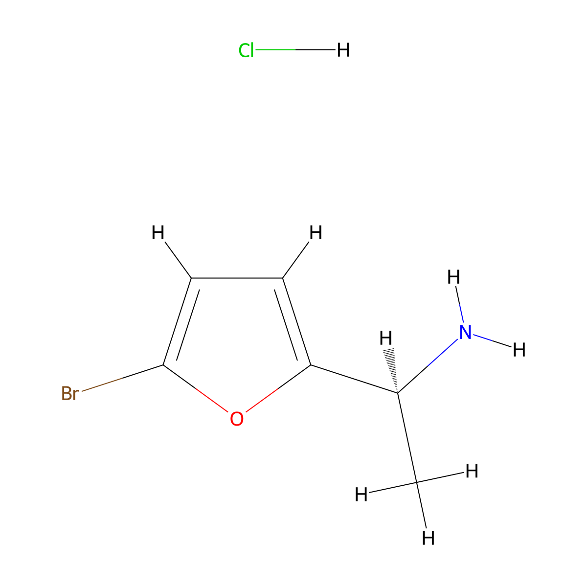 (S)-1-(5-Bromofuran-2-yl)ethanamine hydrochloride molecular structure, CAS 2241594-47-6