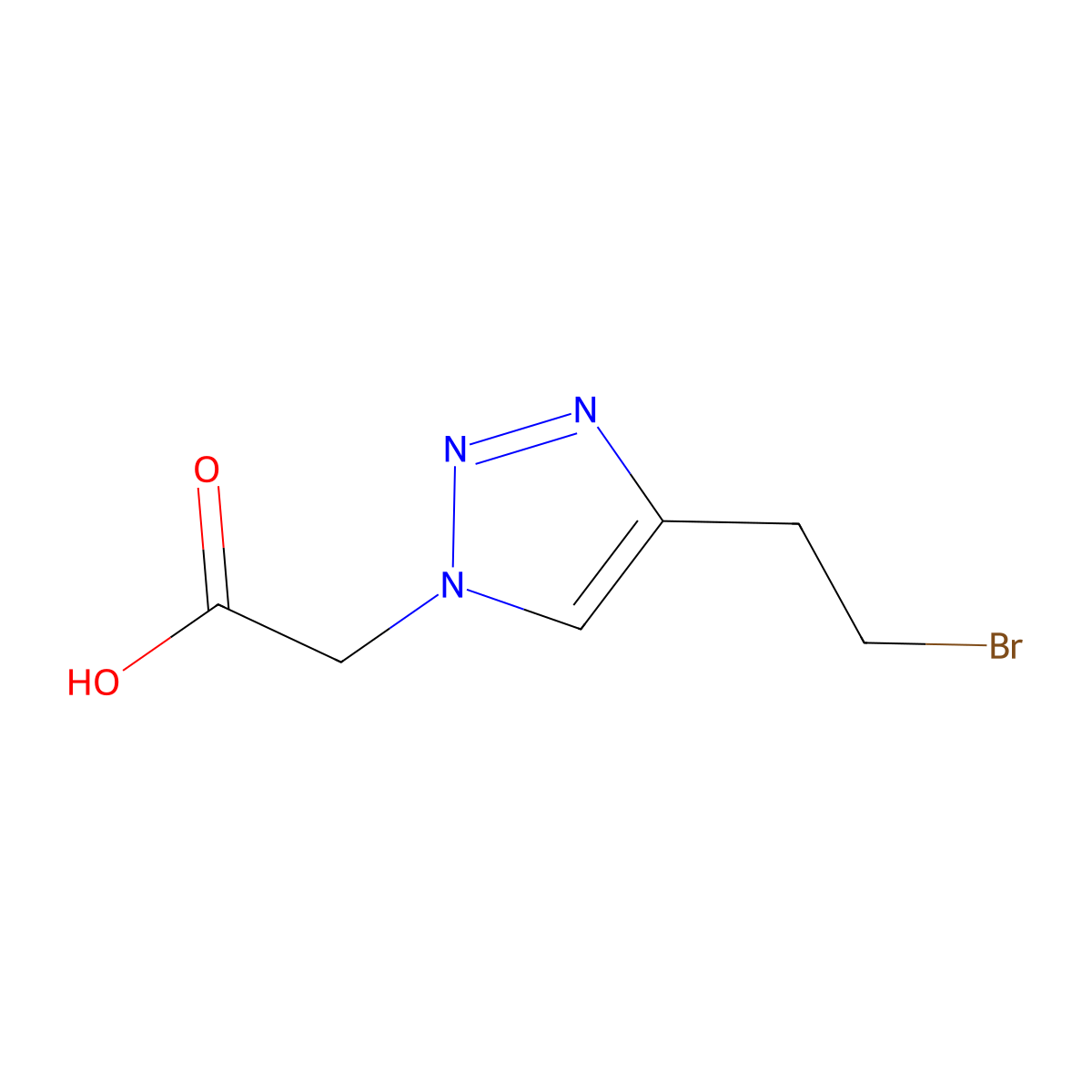 2-(4-(2-Bromoethyl)-1H-1,2,3-triazol-1-YL)acetic acid molecular structure, CAS 2241594-50-1