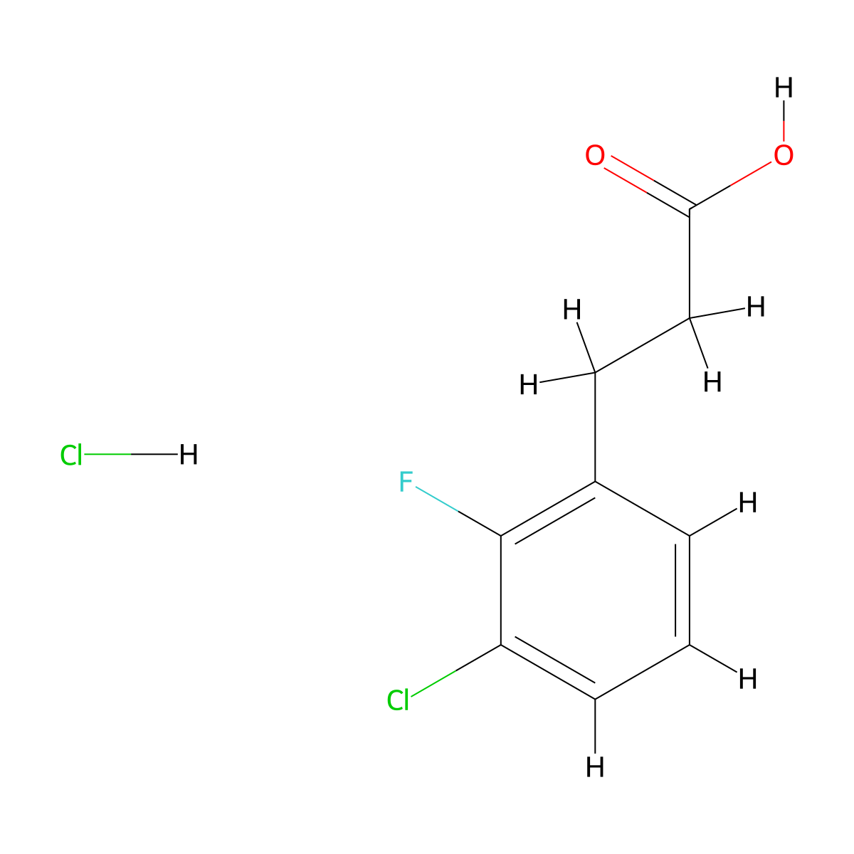 3-(3-Chloro-2-fluorophenyl)propanoic acid hcl molecular structure, CAS 2241594-51-2