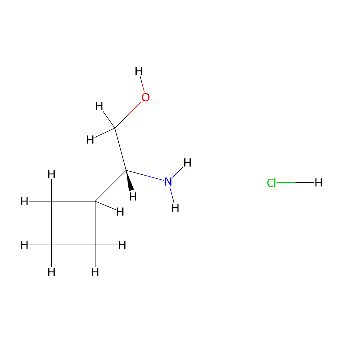 (R)-2-Amino-2-cyclobutylethan-1-ol hydrochloride molecular structure, CAS 2241594-52-3