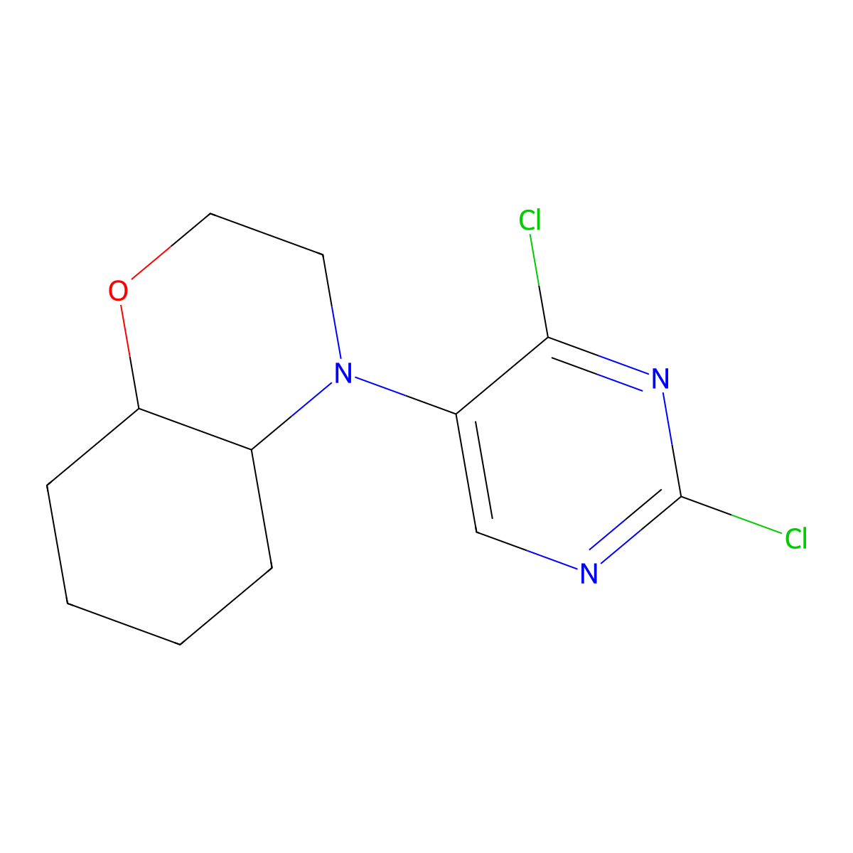 4-(2,4-Dichloropyrimidin-5-YL)octahydro-2H-benzo[B][1,4]oxazine molecular structure, CAS 2241594-58-9