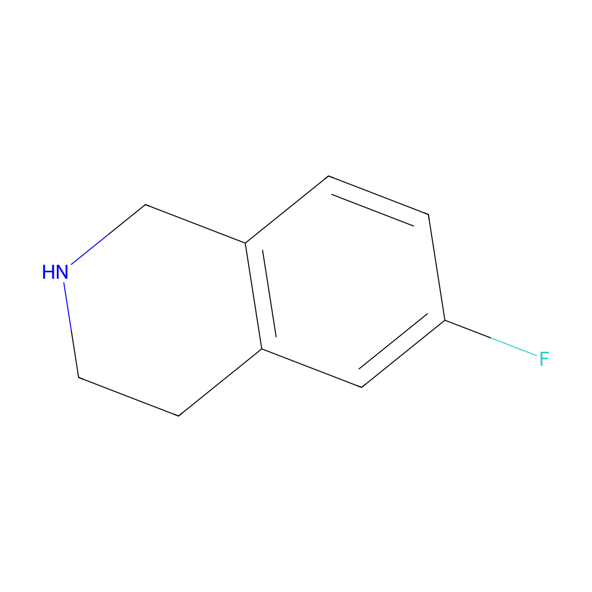 6-Fluoro-1,2,3,4-tetrahydroisoquinoline molecular structure, CAS 224161-37-9