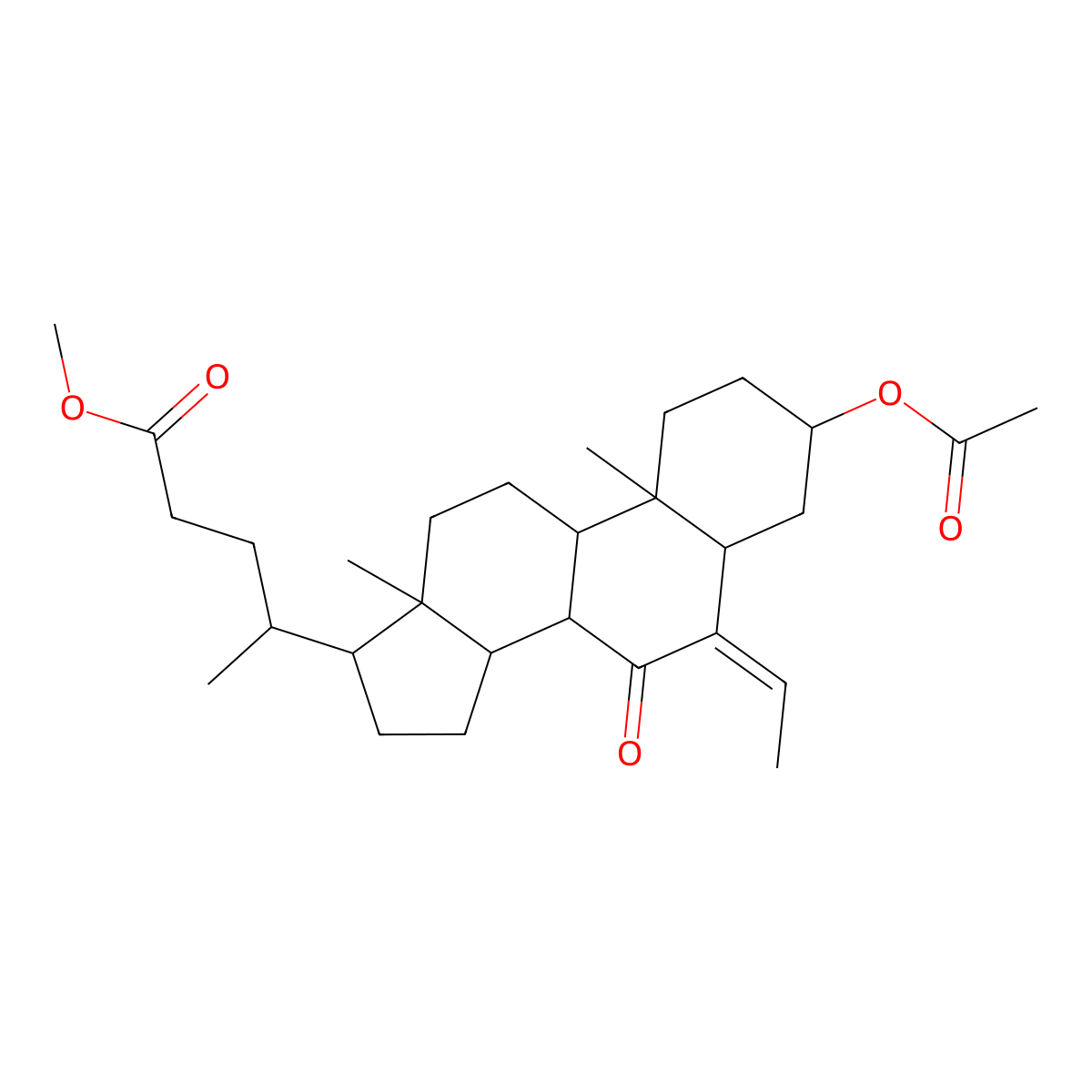 (R)-Methyl 4-((3R,5R,8S,9S,10R,13R,14S,17R,Z)-3-Acetoxy-6-ethylidene-10,13-dimethyl-7-oxohexadecahydro-1H-cyclopenta[a]phenanthren-17-yl)pentanoate molecular structure, CAS 2241648-47-3