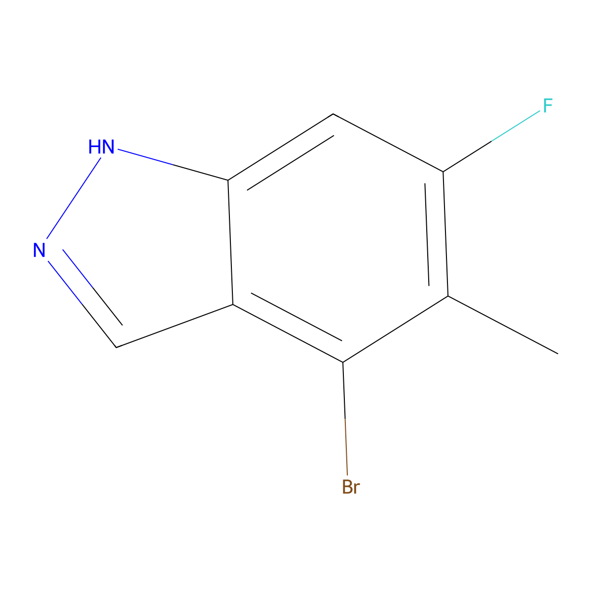 4-Bromo-6-fluoro-5-methyl-1H-indazole molecular structure, CAS 2241720-66-9